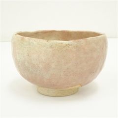 京焼 橋本紫雲造 伊羅保釉月に波茶碗 茶道 抹茶 おしゃれ 抹茶茶碗