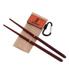 origin 조립식 목제 젓가락 카라비나 첨부 수납봉투 휴대 편리 컴팩트 경량 아웃도어 캠프 등산 바베큐 마호가니 재질 튼튼 내용 냄새 없음 부식하지 않는다 SDKHS210