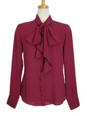 新品 STRAWBERRY-FIELDS リボンブラウス ボルドー系 2 - メルカリ