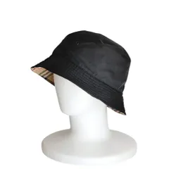 美品 BURBERRY バーバリー ノバチェック柄 バケットハット 帽子 8064349 サイズL ブラック レディース 古着 中古 USEDのサムネイル