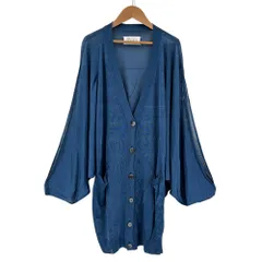美品 Maison Martin Margiela1 メゾンマルタンマルジェラ オーバーサイズ ドルマンスリーブニットカーディガン サイズM ブルー レディース 古着 中古 USEDのサムネイル