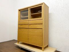 家具蔵 KAGURA□キャビネット□ナラ 無垢材□食器 飾り 本 書 棚 収納