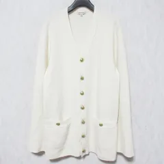 BLAMINK ブラミンク ウールカシミヤ12GVネックカーディガン 7915-230-0050 サイズ38 オフホワイト レディース 古着 中古 USEDのサムネイル