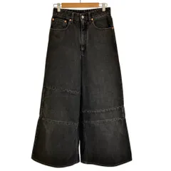 良品 MM6 エムエムシックス メゾンマルジェラ ワイドジーンズ ガウチョ デニムパンツ S62LB0102 S30743 サイズ27 ブラック レディース 古着 中古 USEDのサムネイル