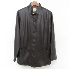 良品 BALMAIN バルマン シルクライニング ラムレザー ジャケット サイズF ブラウン レディース 古着 中古 USEDのサムネイル