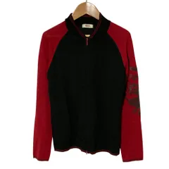 美品 VIVIENNE TAM ヴィヴィアンタム ドラゴン スリーブ ニット ジャケット サイズ0 ブラック ワインレッド レディース 古着 中古 USEDのサムネイル