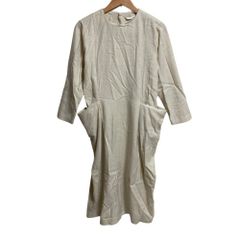 미품 evam eva 에반에바 wool one-piece 울 포켓 디자인 롱 원피스 E213T178 사이즈 1 라이트 베이지 레이디스 헌옷 중고 USED