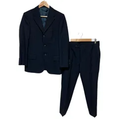 美品 PRADA プラダ ピンストライプ テーラードジャケット スラックスパンツ セットアップ スーツ 46R ブラック系 メンズ 古着 中古 USEDのサムネイル