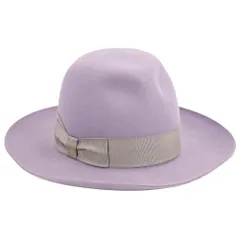 良品 Borsalino ボルサリーノ ALESSANDRIA ラビット フェルトハット 帽子 7 59cm ライトパープル メンズ レディース 古着 中古 USEDのサムネイル