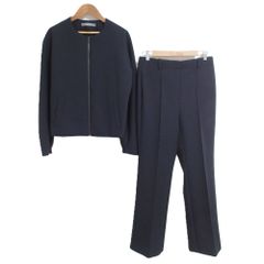 美品 38 Theory luxe ノーカラー セットアップ スーツ ストレッチ