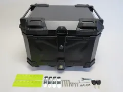 アルミトップケース 45L リアボックス ツーリングボックス 汎用 ワンタッチ オールブラック Cタイプのサムネイル