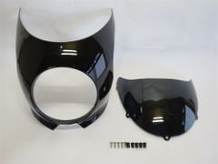 ゼファー1100 カワサキ純正 メーターカバー上下セット 艶有り黒塗装