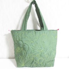 tamasha グリーン　刺繍 トートバッグ TAMASHA ボタニカル刺繍 トートバッグ ライトグリーン - メルカリ