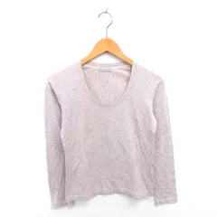 マーガレットハウエル MARGARET HOWELL カットソー Tシャツ Uネック 総柄 長袖 綿 コットン ライトベージュ 薄茶 /TT10のサムネイル