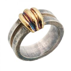 ティファニー TIFFANYグルーブドウィズ リング 18KYG シルバー925