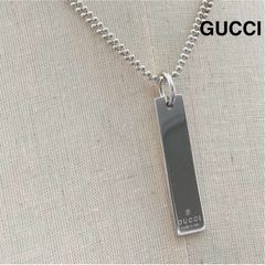 GUCCI グッチ ネックレス スクエア プレート メタル シルバー925