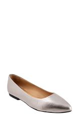 트로타즈 레이디스 슈즈 펌프스 T셔츠 Trotters Estee Ballet Flat Pewter Metallic 퓨터