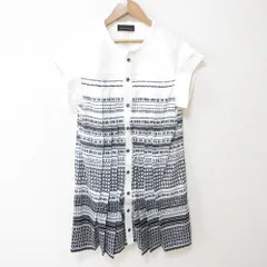 良品 DIESEL BLACK GOLD ディーゼルブラックゴールド フレンチスリーブ ひざ丈 デニムコンビ シャツワンピース 38 ホワイト系 レディース 古着 中古 USEDのサムネイル