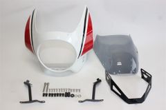 XSR 900 XSR900 xsr900 2022 以降 ビキニカウル フロントカウル 白X赤 & ライトスモーク スクリーン &ステー セット