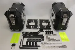 アルミサイドケース サイドケース 汎用 18L ＆キャリア 左右セット汎用 簡単着脱 黒のサムネイル