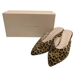 美品 Loeffler Randall ロフラーランドール レオパードパターン ベロア ポインテッドトゥ ミュール サンダル サイズ8 25cm ブラウン レディース 古着 中古 USEDのサムネイル