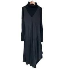 美品 ALL SAINTS オールセインツ ARTA DRESS 長袖 ニットレイヤード ワンピース Mサイズ ブラック レディース 古着 中古 USEDのサムネイル