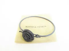 【レア】【未使用保管品】 ボッテガヴェネタ BOTTEGA VENETA シルバー 925 Ag925 バングル ブレスレット 黒のサムネイル