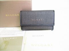BVLGARI ブルガリ 二つ折り財布 PVC レザー グレー×ブラック 箱付