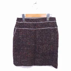 ボールジー BALLSEY トゥモローランド 台形 スカート ミニ 総柄 ラメ 厚手 ウール 38 ブラック レッド 黒 赤 /TT18のサムネイル