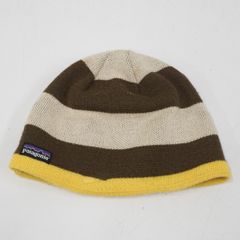 Patagonia 파타고니아 비니 USED품 국경 니트 모자 브라운 옐로우 유니섹스 L사이즈 모자 X0205
