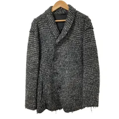 良品 pas de calais パドカレ モヘアブレンド ショールカラー シャギージャケット サイズ36 ブラック×グレー レディース 古着 中古 USEDのサムネイル