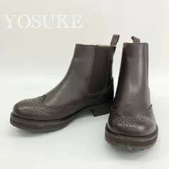 極美品 YOSUKE サイドゴア ショート ブーツ 5010072  ダークブラウン _234