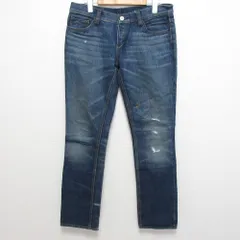 RUGBY RALPH LAUREN ラグビー ラルフローレン ステッチ リペア スキニーテーパードデニムパンツ サイズW29 ブルー メンズ 古着 中古 USEDのサムネイル