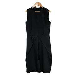 美品 JIL SANDER NAVY ジルサンダーネイビー フロントプリーツ ウール ノースリーブワンピース サイズ36 グレー レディース 古着 中古 USEDのサムネイル