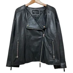 美品 Diagram ダイアグラム グレースコンチネンタル ノーカラー ダブルライダースジャケット 36 ブラック レディース 古着 中古 USEDのサムネイル