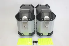 アルミサイドケース サイドケース 汎用 18L 左右セット 簡単着脱 黒銀のサムネイル