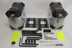アルミサイドケース サイドケース 汎用 18L ＆キャリア 左右セット汎用 簡単着脱 黒銀 のサムネイル