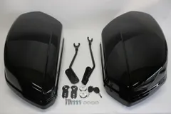 harley用 ローライダー Low Rider S/ST FXLRST 2025 以降 グロスブラックサドルバッグ＆ドッキングキットセット 黒長のサムネイル