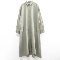 RUMCHE ラムシェ 長袖 ロング シャツワンピース サイズF カーキ レディース 古着 中古 USEDのサムネイル