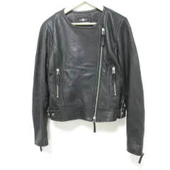 良品 GRACE CONTINENTAL グレースコンチネンタル レースアップライダースジャケット ノーカラー ブルゾン サイズ36 ブラック レディース 古着 中古 USEDのサムネイル