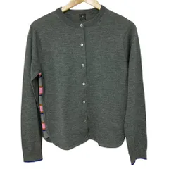 美品 PS Paul Smith ピーエスポールスミス サイドリブ ニットカーディガン L グレー レディース 古着 中古 USEDのサムネイル
