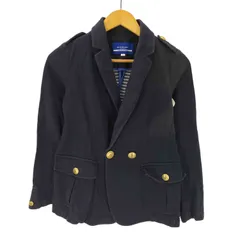 バーバリーブルーレーベル BURBERRY BLUE LABEL 裏地ボーダー  紺ブレ ブレザー ダブル テーラード ジャケット エポレット 金ボタン レディース  36のサムネイル
