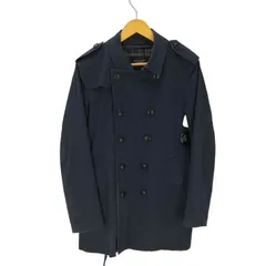 バーバリーブラックレーベル BURBERRY BLACK LABEL 裏地ノバチェック エポレット ガンフラップ付き ダブル バルマカーン ステンカラー コート メンズ import：M 