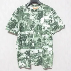 未使用 Cushman クッシュマン モーターサイクル フォト フルプリント ショートスリーブ Tシャツ カットソー 26633 S グリーン メンズ 古着 中古 USEDのサムネイル