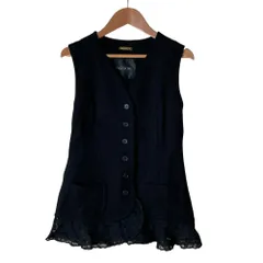 美品 INGEBORG インゲボルグ レースフレア ジレベスト S ブラック レディース 古着 中古 USEDのサムネイル