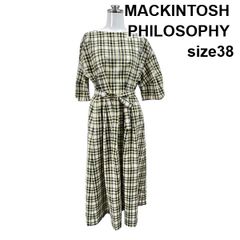 マッキントッシュロンドン シアーシャツワンピース 半袖 幾何学模様 38