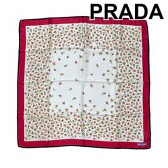 PRADA プラダ トライアングルプリント 幾何学模様 ツイルスカーフ 保存
