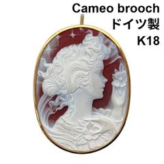 カメオシェルブローチ K18 (18金)ゴールド 大きめ重さ16.8g 05ar カメオシェルブローチ K18 (18金)ゴールド 大きめ重さ16.8g 05ar