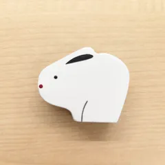 未使用新品　ぽれぽれ動物　お年賀コモノ　うさぎ　T-Lab.　ティーラボ　木製　インテリア　置物　小物　兎　ラビットのサムネイル