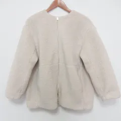 良品 25AW green label relaxing グリーンレーベルリラクシング ユナイテッドアローズ ボア ノーカラー ブルゾン サイズSH ベージュ レディース 古着 中古 USEDのサムネイル